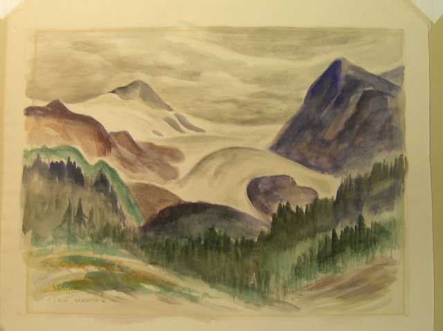 Color image of Untitled (Glacier Park), watercolor on paper, undated [1926?].
