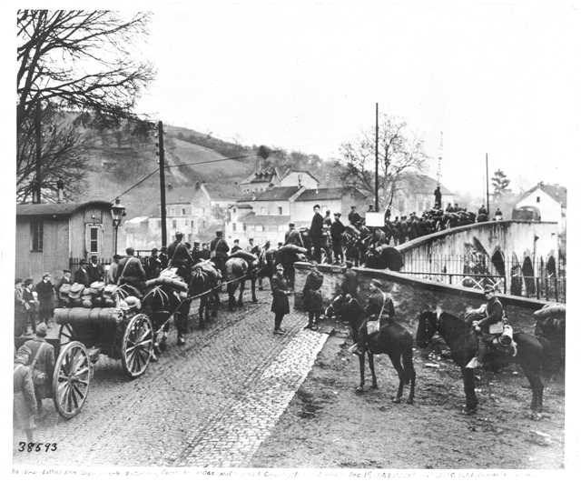 151st Field Artillery crossing the Sauer River 