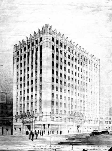 Architectural drawing of the Minnesota Building, c.1928.