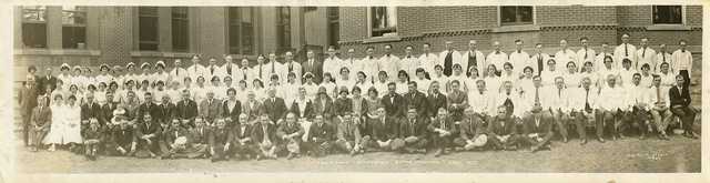 Black and white photograph of personnel, Rochester State Hospital, 1925.
