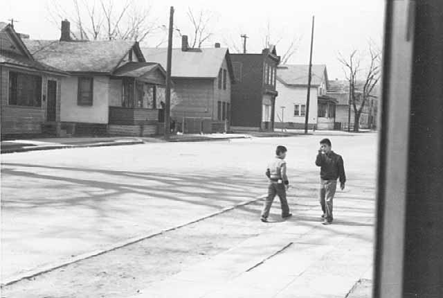 Black and white photograph of State Street, 1960. 