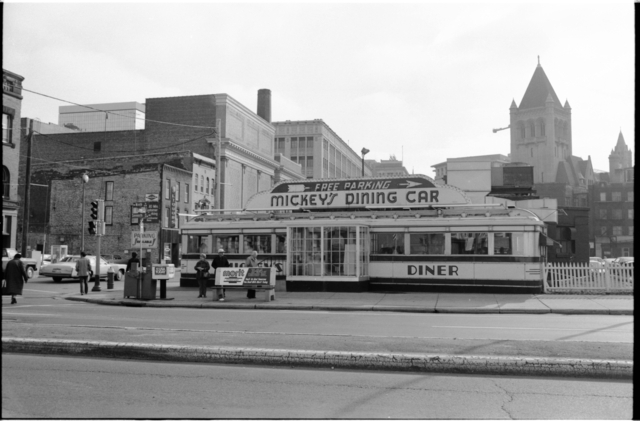 Photograph of Mickey's Diner taken in November of 1982.