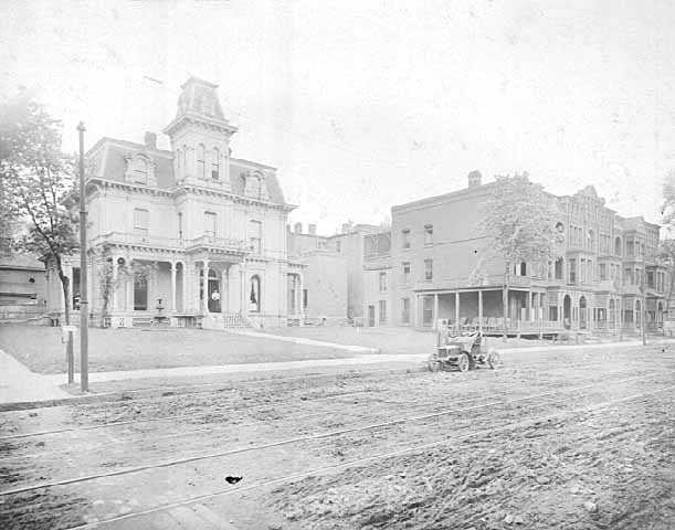 Black and white photograph of Luther Hospital in St. Paul. Photograph by Charles P. Gibson, c.1905.