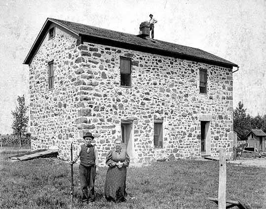 Black and white photograph of the Lower Sioux Agency Building, 1897.