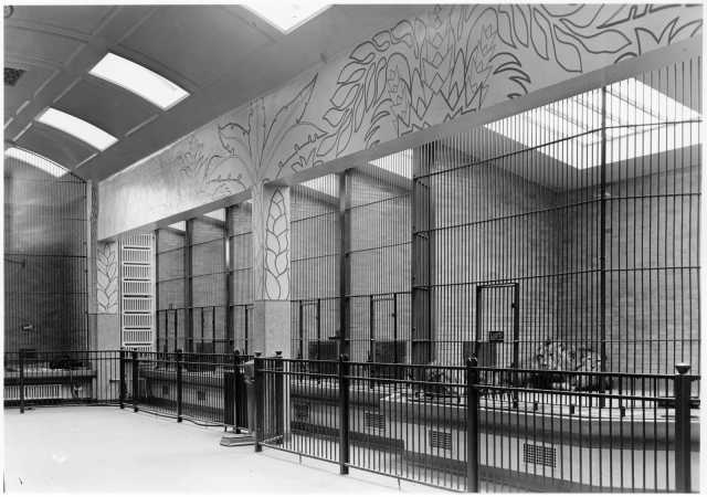 Photograph of an interior mural by Ingrid Edwards, Duluth Zoo, Duluth, ca. 1939.
