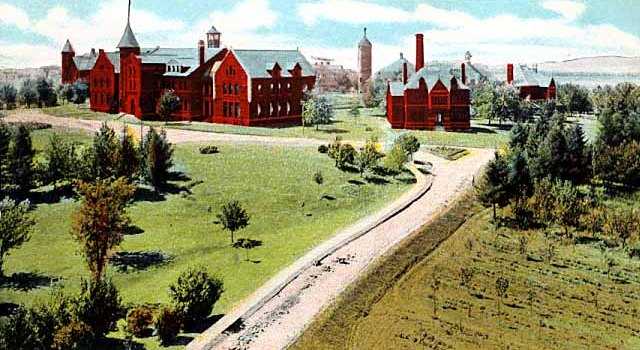 Color drawing of the State Public School in Owatonna, c.1906.