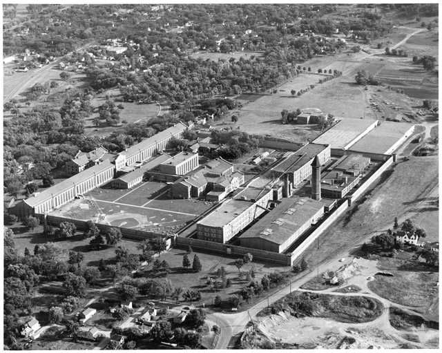 Aerial view of Minnesota State Prison, Stillwater