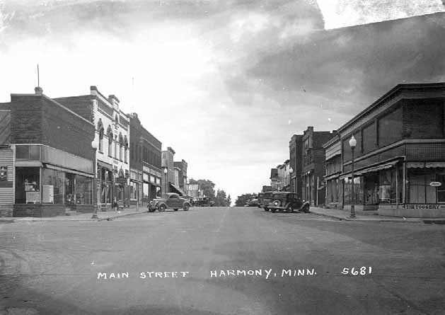 Photograph of Harmony's Main Street facing south, 1950