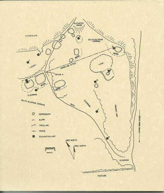 Site map of Little Round Hill, 1992. 