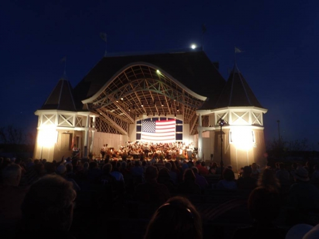 Moonlight over the Lake Harriet bandshell