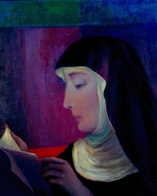 Color image of an oil painting of Mother Benedicta Riepp, c.1980s. Painting by Sister Thomas Carey, O.S.B.