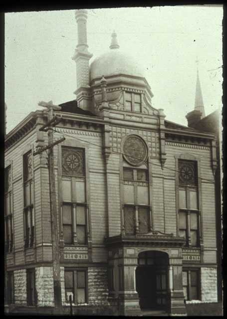Black-and-white photograph of the second Mount Zion building.