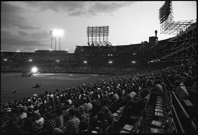 The Beatles performing at Metropolitan Stadium