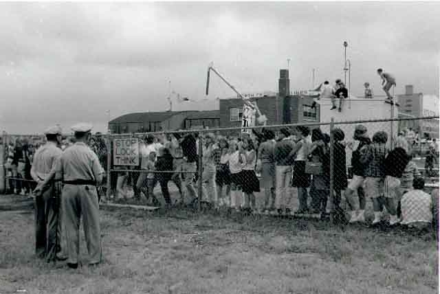 Fans waiting for the Beatles at Twin City Metropolitan Airport