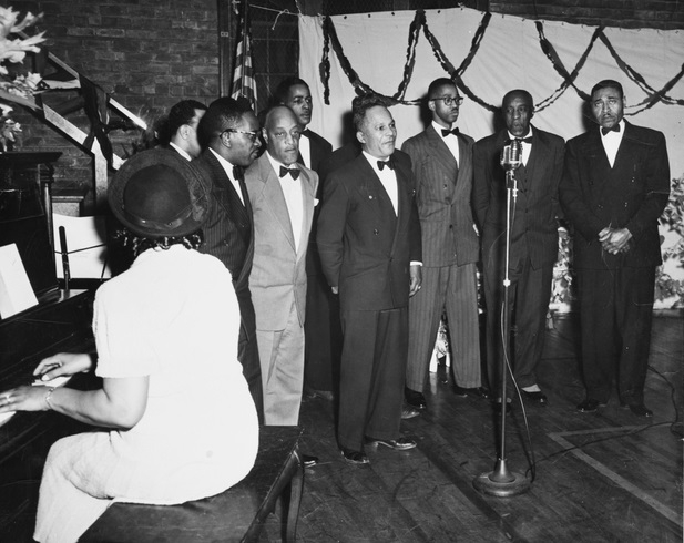 Black and white photograph of the Wheatley Aires, Phyllis Wheatley Community Center, ca. 1950.