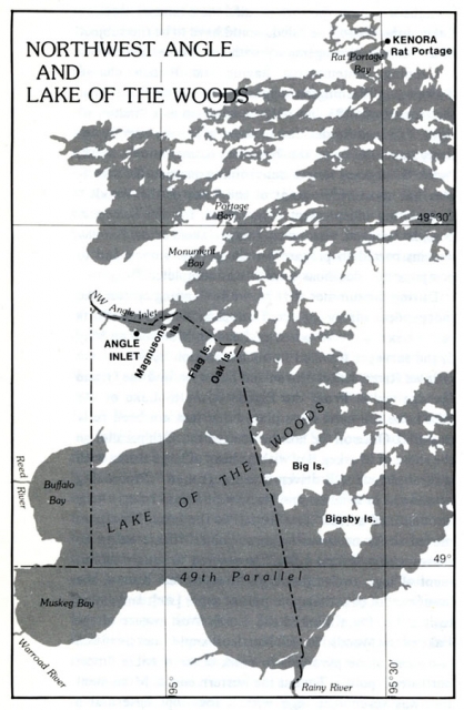 Map of the Northwest Angle and Lake of the Woods. 