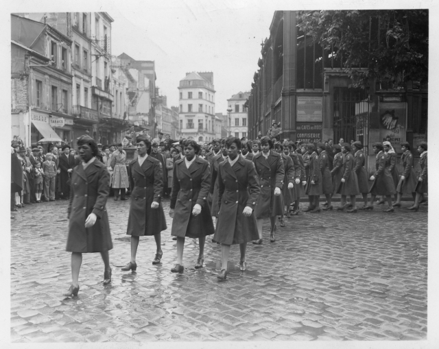 The 6888th Battalion on parade in Rouen