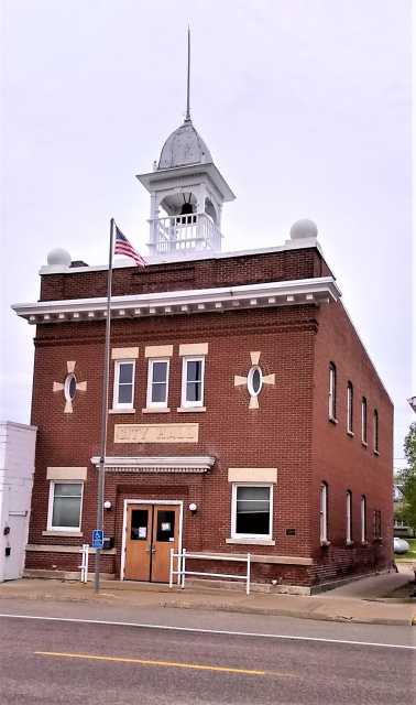 Exterior of Nerstrand City Hall. Photograph by Jeff M. Sauve, May 2019. Used with the permission of Jeff M. Sauve.