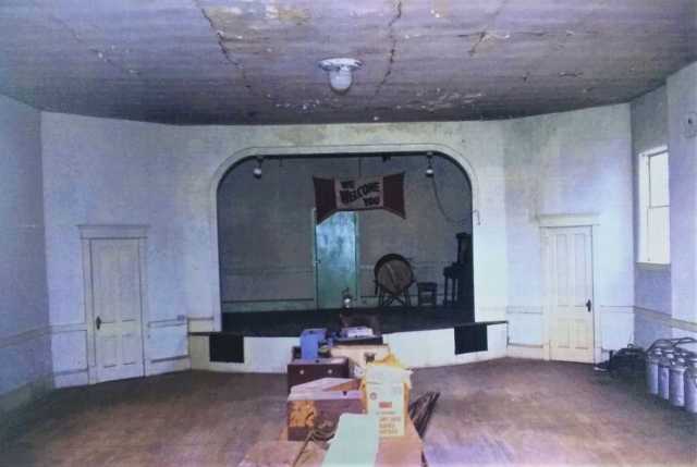 The assembly room in Nerstrand City Hall, 1995. Used with the permission of Rice County Historical Society.