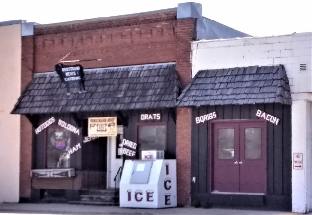 The exterior of Nerstrand Meats and Catering, 2019. Photo by Jeff M. Sauve.