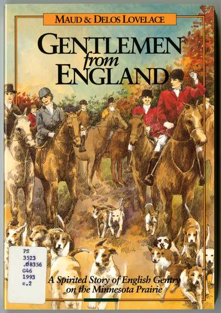 Color scan of the front cover of paperback edition of Maud Hart Lovelace's Gentlemen from England, published by the Minnesota Historical Society Press, 1993.
