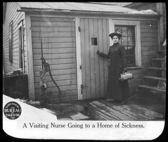 Nurse visiting a home
