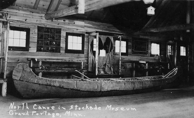 Canoe in the Stockade Museum at Grand Portage
