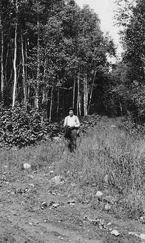 Ojibwe man on Grand Portage trail