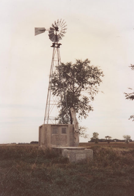 Color image of a windmill near Schott Barn, c.1985.