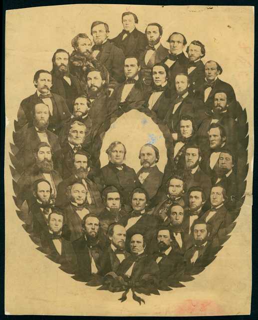Photograph of Minnesota Senate with Alexander Ramsey and Henry Sibley