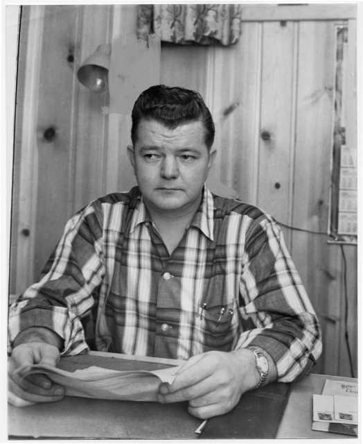 The president of the United Packing House Workers of America (UPWA) union Local 6Local 6, Charles Lee, 1959. Minneapolis Star Tribune portraits collection (news photos, box 108), Minnesota Historical Society