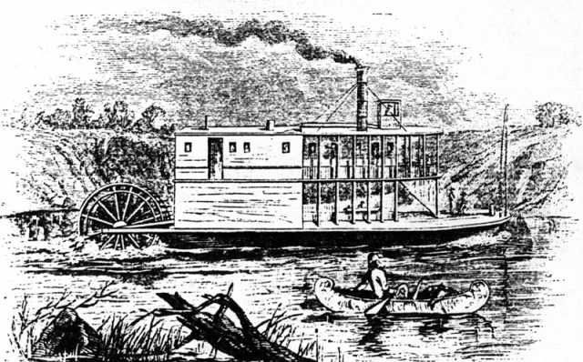 Drawing of the Anson Northup from Harpers New Monthly, August 1860.