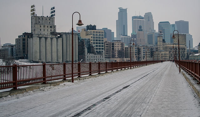 Stone Arch Bridge in winter