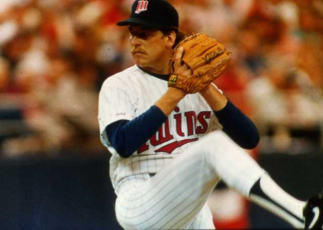 The Twins Frank Viola prepares to pitch in the Metrodome. He would go on to win two games and be named the World Series MVP