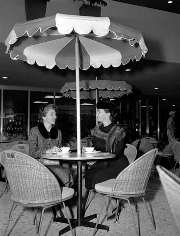 Southdale, view of courtyard restaurant, Edina.