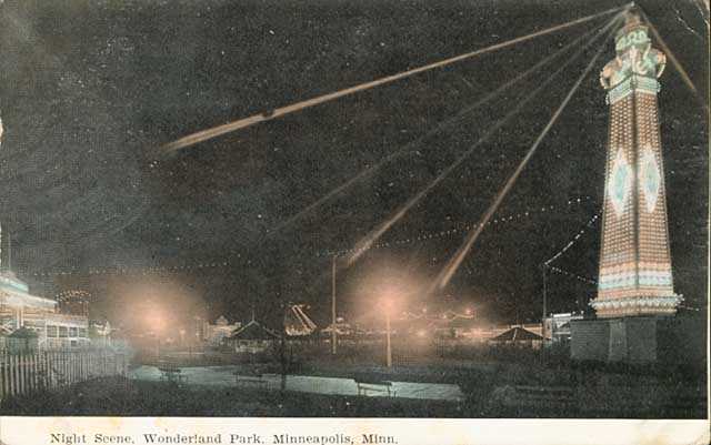 Night scene, Wonderland Park, Minneapolis.
