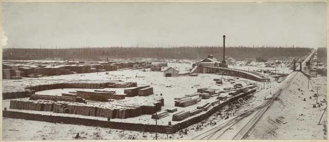 The Brennan Lumber Company in Hinckley, Minnesota, before September 1, 1894. 