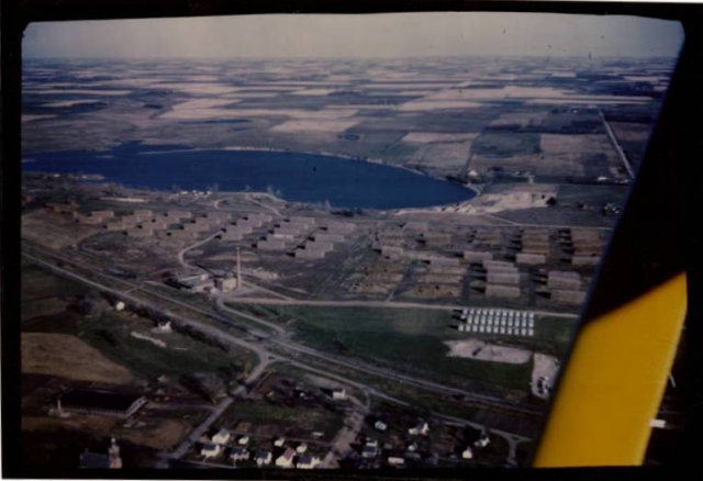 Aerial view of Schweitzer Flax Plant, 1947