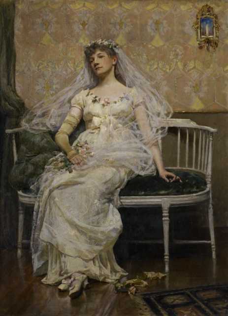 "After the Reception," 1887. Oil on canvas painting by Douglas Volk.