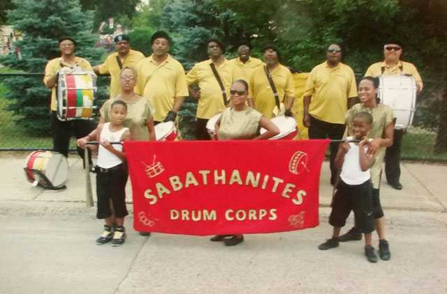 Color image of the Sabathanites Drum Corps, Minneapolis, ca. early 2000s. Photographed by Suluki Fardan.