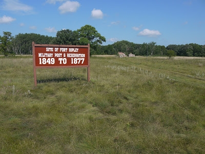 Color image of the sign marking the site of Fort Ripley, 2005.