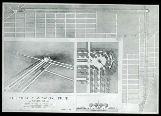1920 Minneapolis Park Board plans for the north end of Victory Memorial Drive