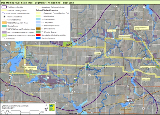 Map of the Des Moines River State Trail