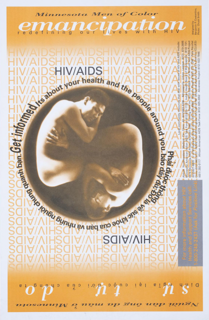 Poster produced by Minnesota Men of Color, ca. 2000. Design by Benjamin P. Constantino; photography by Chuck Smith.