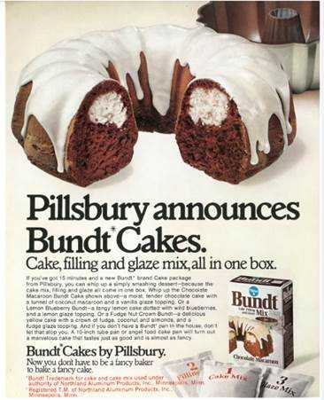 Advertisement for Pillsbury’s Bundt cake mix, ca. 1966. Used with the permission of General Mills, Inc.