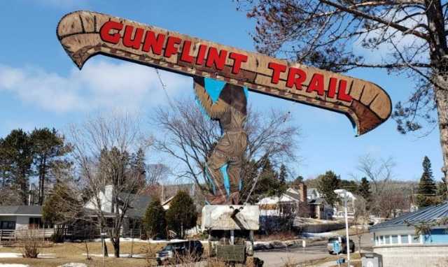 Sculpture at the beginning of the Gunflint Trail