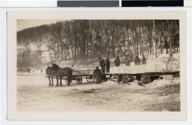 St. Peter State Hospital employees cutting ice