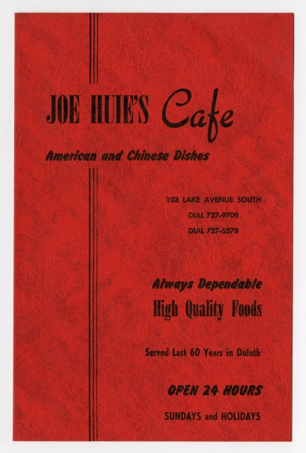 Joe Huie’s Café menu