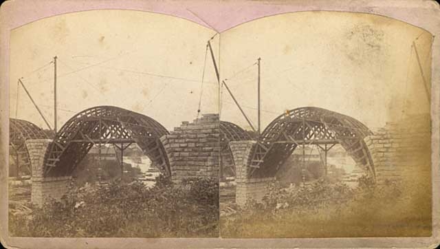 Stone Arch Bridge under construction, Minneapolis