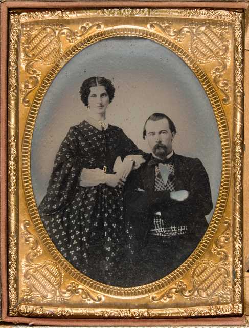 Black and white photograph of Josias and Louisa King, c.1858.